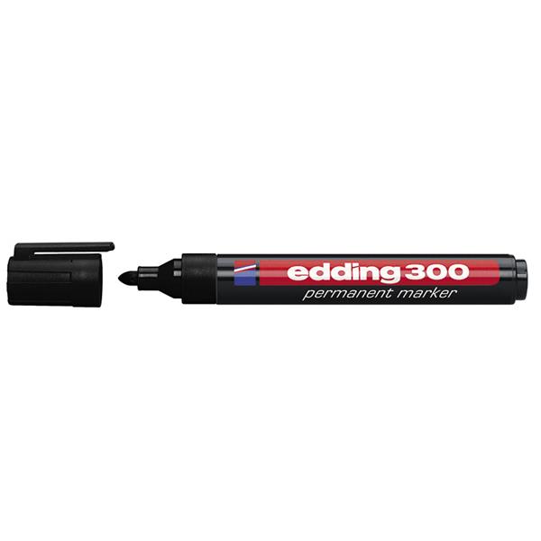 MARCADOR PERM.EDDING 300 NEGRO CJA.10U