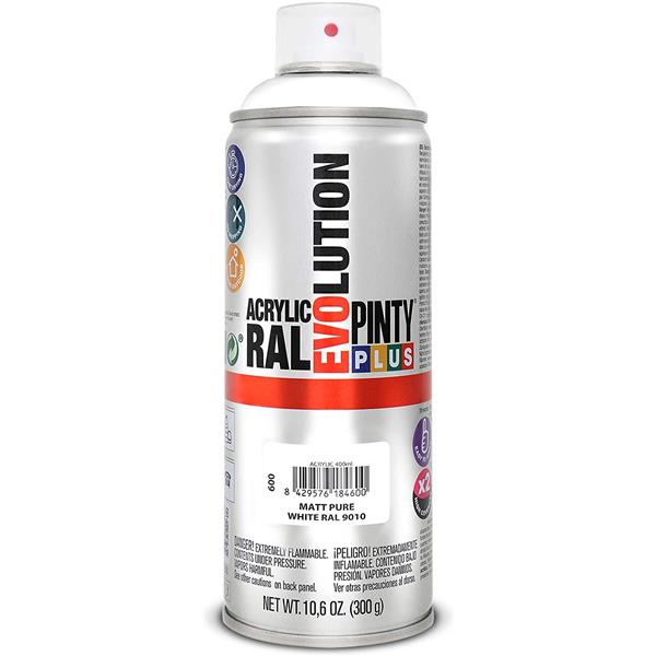 Blanco Mate Ral 9010 Acr&iacute;lica PINTY PLUS EVOLUTION spray 520cc  NOVASOL
