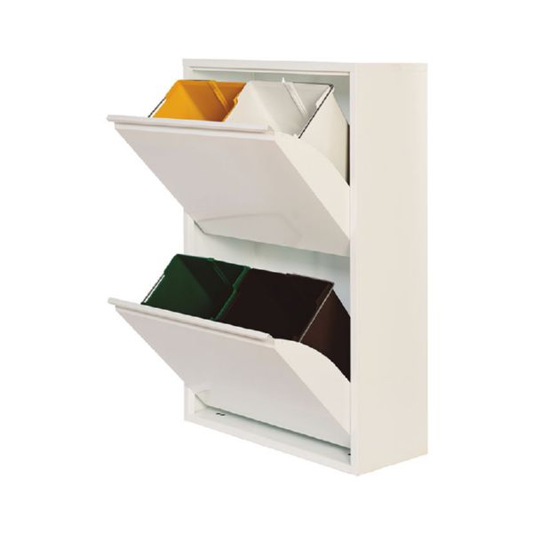 ARMARIO METALICO RECICLAJE 4 CAJONES BLANCO