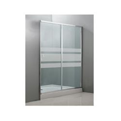 Frontal de ducha 120cm cromo. Cristal serigrafiado hor.