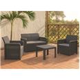 SET AZORES GRAFITO 4 PLAZAS + MESA