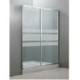 Frontal de ducha 120cm cromo. Cristal serigrafiado hor.
